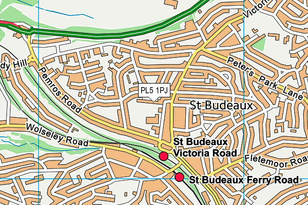 PL5 1PJ map - OS VectorMap District (Ordnance Survey)