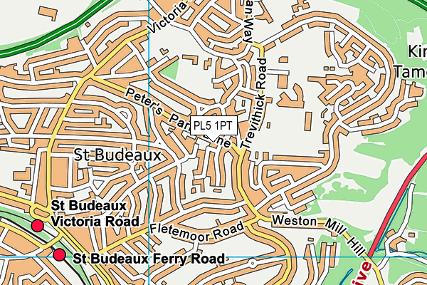 PL5 1PT map - OS VectorMap District (Ordnance Survey)