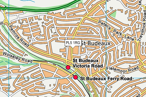 PL5 1RG map - OS VectorMap District (Ordnance Survey)