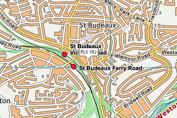 PL5 1RJ map - OS VectorMap District (Ordnance Survey)