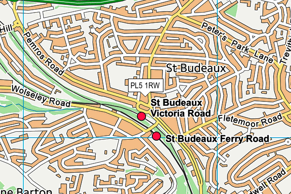 PL5 1RW map - OS VectorMap District (Ordnance Survey)