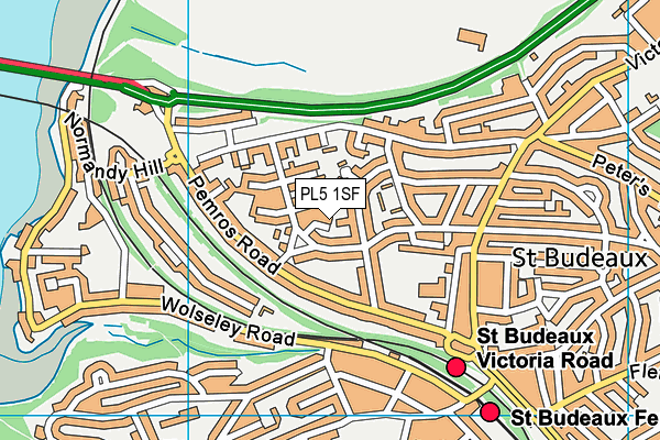 PL5 1SF map - OS VectorMap District (Ordnance Survey)