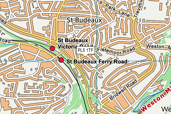 PL5 1TF map - OS VectorMap District (Ordnance Survey)