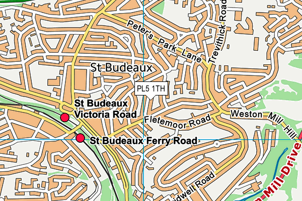 PL5 1TH map - OS VectorMap District (Ordnance Survey)