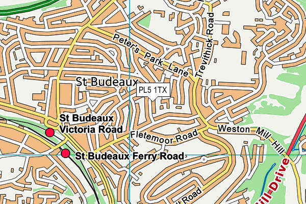 PL5 1TX map - OS VectorMap District (Ordnance Survey)