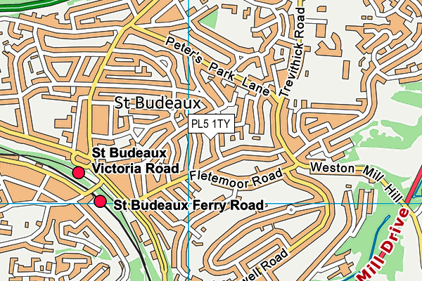 PL5 1TY map - OS VectorMap District (Ordnance Survey)