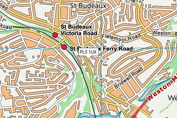 PL5 1UX map - OS VectorMap District (Ordnance Survey)