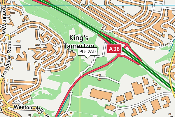 PL5 2AD map - OS VectorMap District (Ordnance Survey)