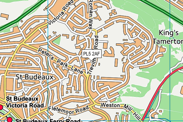 PL5 2AF map - OS VectorMap District (Ordnance Survey)