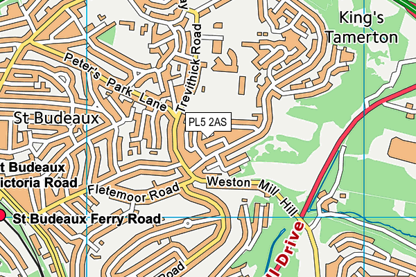 PL5 2AS map - OS VectorMap District (Ordnance Survey)
