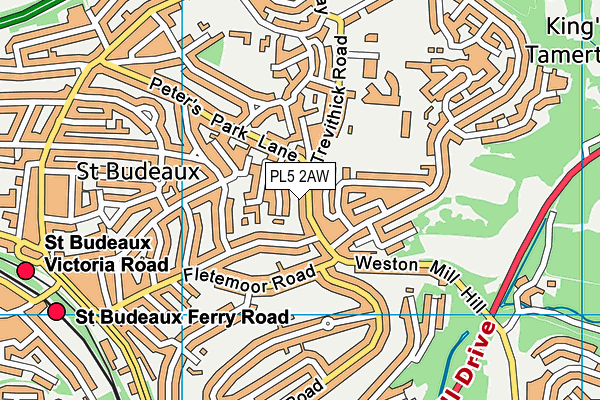 PL5 2AW map - OS VectorMap District (Ordnance Survey)