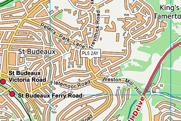 PL5 2AY map - OS VectorMap District (Ordnance Survey)