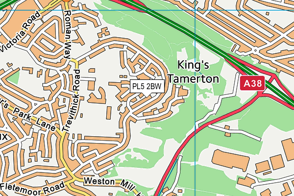 PL5 2BW map - OS VectorMap District (Ordnance Survey)