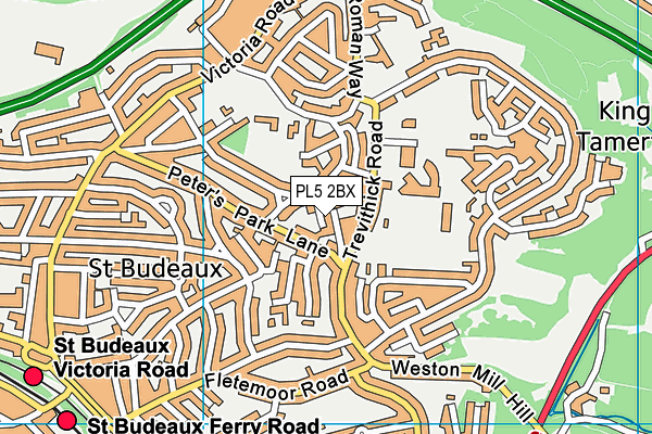 PL5 2BX map - OS VectorMap District (Ordnance Survey)