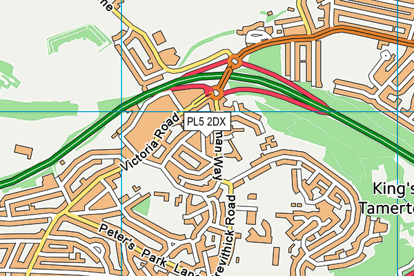 PL5 2DX map - OS VectorMap District (Ordnance Survey)