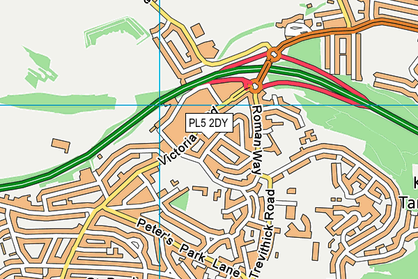 PL5 2DY map - OS VectorMap District (Ordnance Survey)