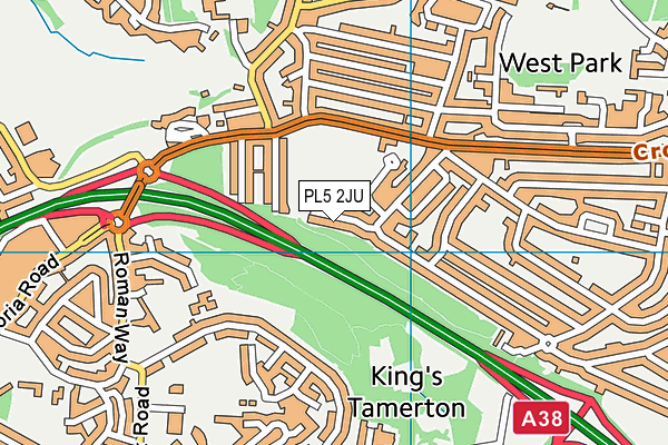 PL5 2JU map - OS VectorMap District (Ordnance Survey)