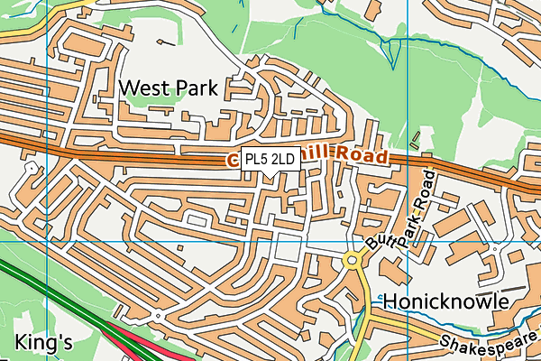 PL5 2LD map - OS VectorMap District (Ordnance Survey)