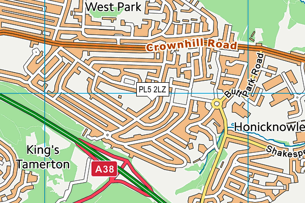 PL5 2LZ map - OS VectorMap District (Ordnance Survey)