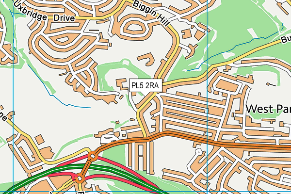 PL5 2RA map - OS VectorMap District (Ordnance Survey)