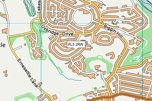 PL5 2RW map - OS VectorMap District (Ordnance Survey)