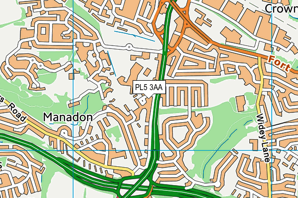 PL5 3AA map - OS VectorMap District (Ordnance Survey)