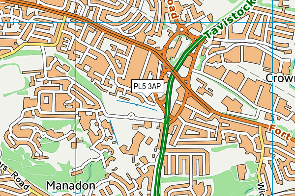 PL5 3AP map - OS VectorMap District (Ordnance Survey)