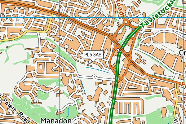 PL5 3AS map - OS VectorMap District (Ordnance Survey)