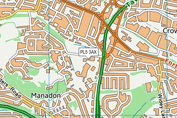 PL5 3AX map - OS VectorMap District (Ordnance Survey)