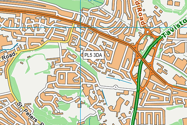 PL5 3DA map - OS VectorMap District (Ordnance Survey)