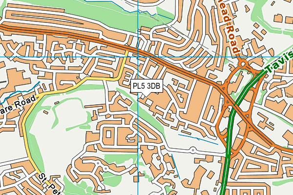 PL5 3DB map - OS VectorMap District (Ordnance Survey)