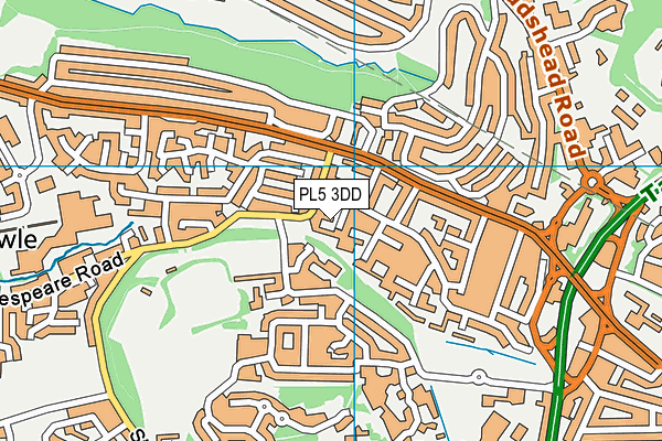PL5 3DD map - OS VectorMap District (Ordnance Survey)