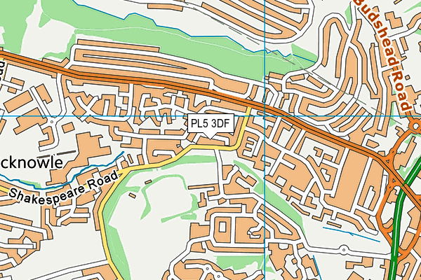 PL5 3DF map - OS VectorMap District (Ordnance Survey)