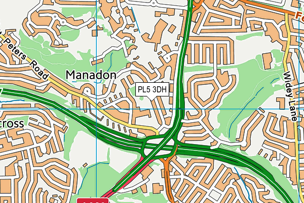 PL5 3DH map - OS VectorMap District (Ordnance Survey)