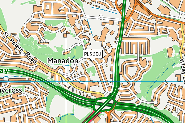 PL5 3DJ map - OS VectorMap District (Ordnance Survey)