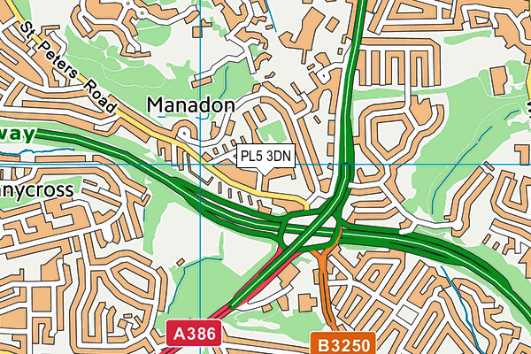 PL5 3DN map - OS VectorMap District (Ordnance Survey)