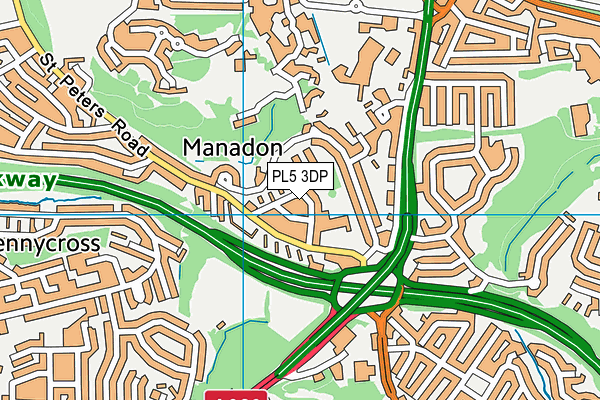 PL5 3DP map - OS VectorMap District (Ordnance Survey)