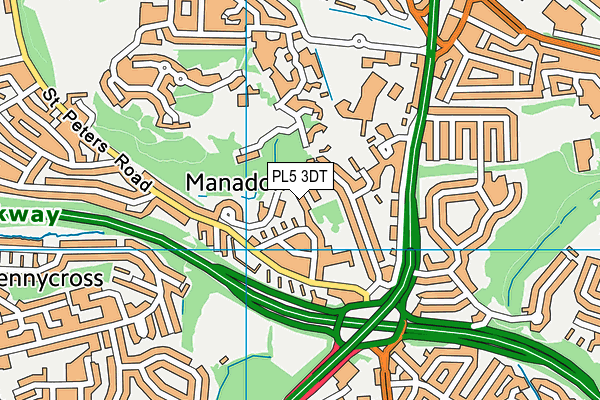 PL5 3DT map - OS VectorMap District (Ordnance Survey)