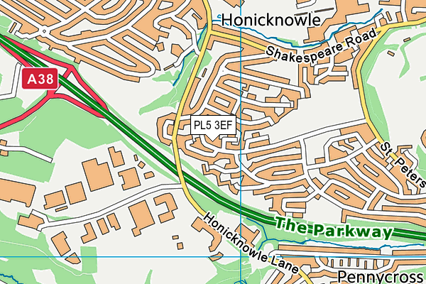 PL5 3EF map - OS VectorMap District (Ordnance Survey)