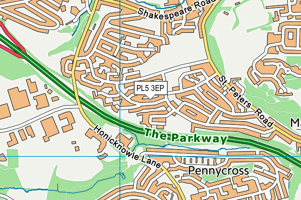 PL5 3EP map - OS VectorMap District (Ordnance Survey)