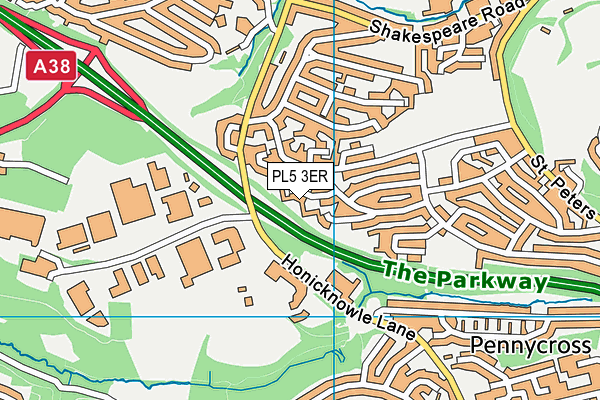 PL5 3ER map - OS VectorMap District (Ordnance Survey)