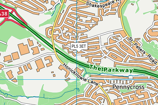 PL5 3ET map - OS VectorMap District (Ordnance Survey)