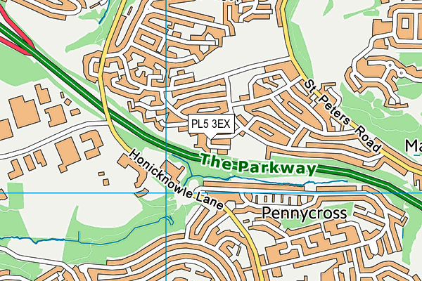 PL5 3EX map - OS VectorMap District (Ordnance Survey)