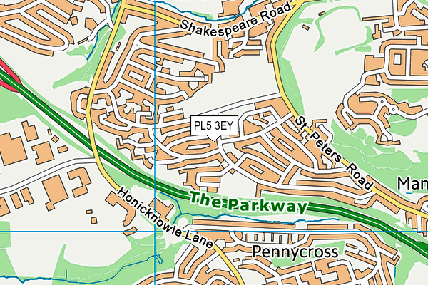 PL5 3EY map - OS VectorMap District (Ordnance Survey)