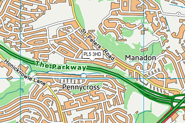 PL5 3HD map - OS VectorMap District (Ordnance Survey)