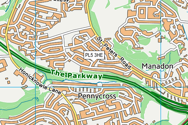 PL5 3HE map - OS VectorMap District (Ordnance Survey)