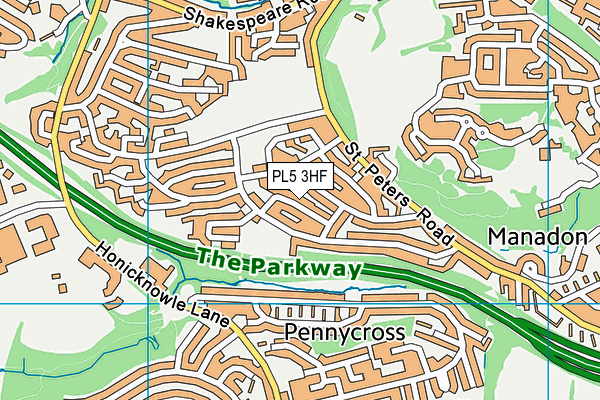 PL5 3HF map - OS VectorMap District (Ordnance Survey)