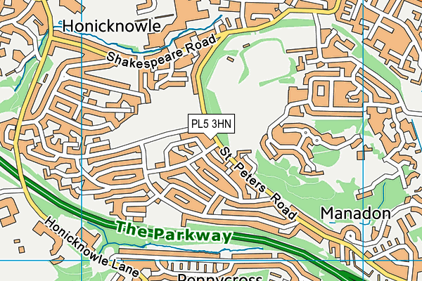 PL5 3HN map - OS VectorMap District (Ordnance Survey)