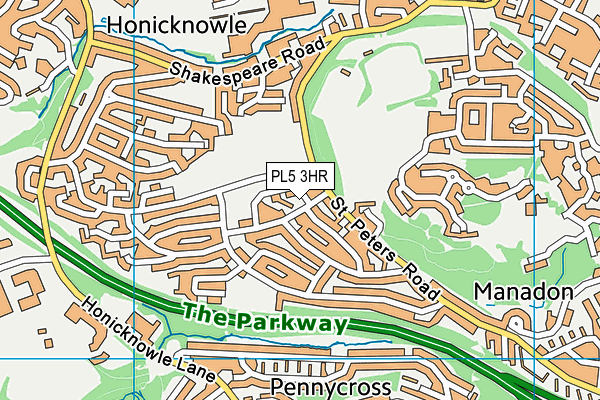 PL5 3HR map - OS VectorMap District (Ordnance Survey)