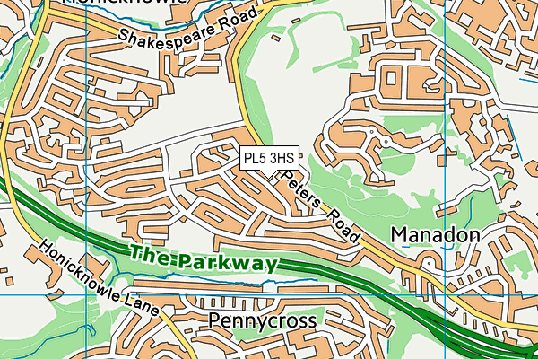 PL5 3HS map - OS VectorMap District (Ordnance Survey)